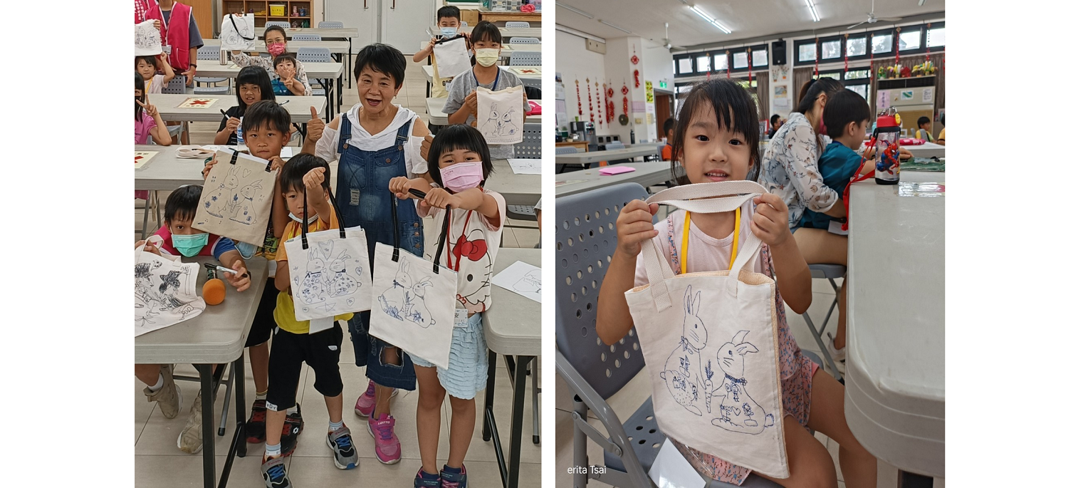 Figure 2: Group photo of children with their own handicrafts